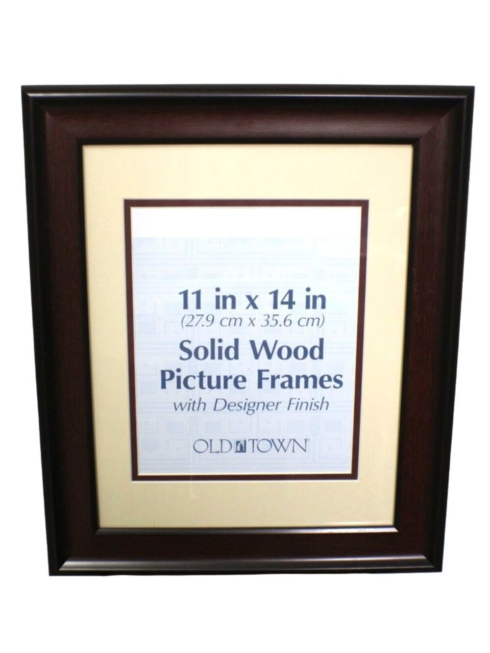 Old Town 11x14" Solid Wood Picture Cert Frame Dark Mahogany Cherry Finish Wall